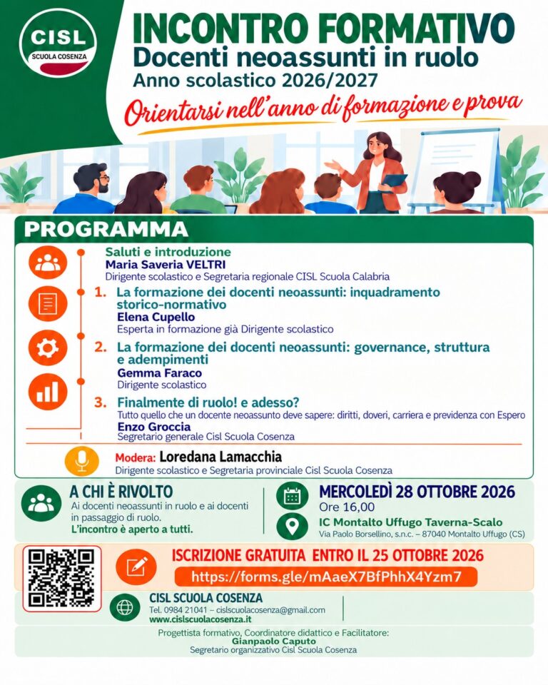 Incontro formativo e di orientamento per Docenti Neoassunti in ruolo a.s. 2026/2027 –